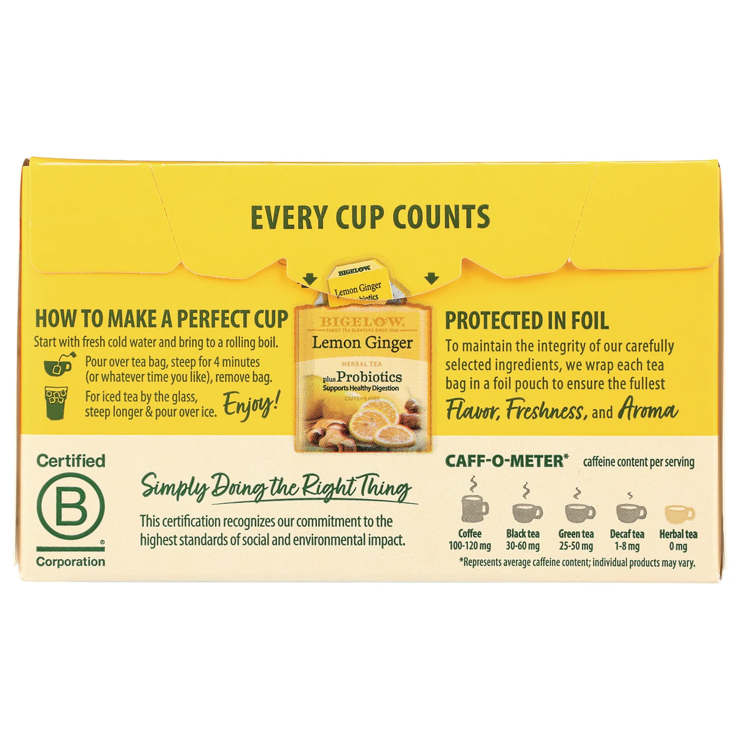 Lemon Ginger Herbal Tea Plus Probiotics - Image 4