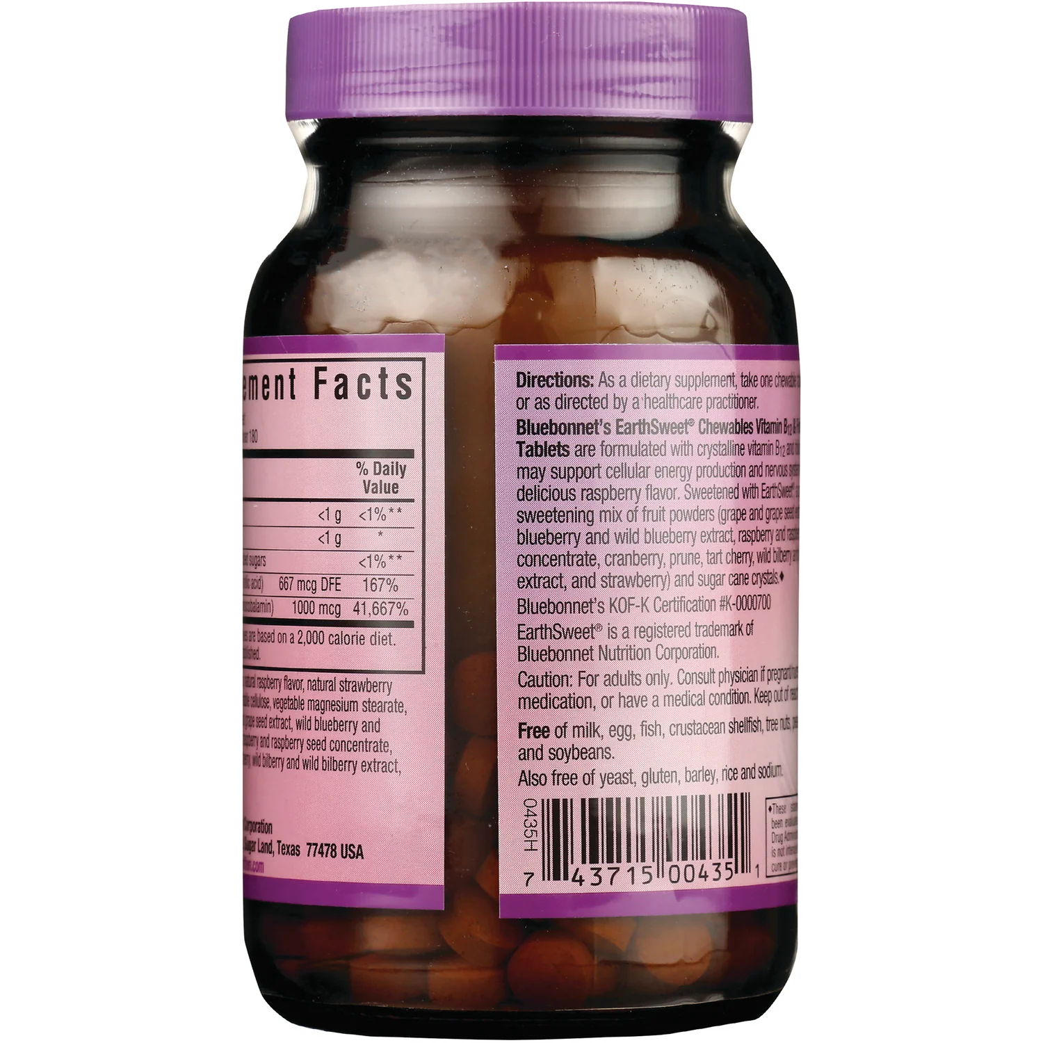 EarthSweet Chewables Vitamin B12 & Folic Acid - Raspberry - Image 3