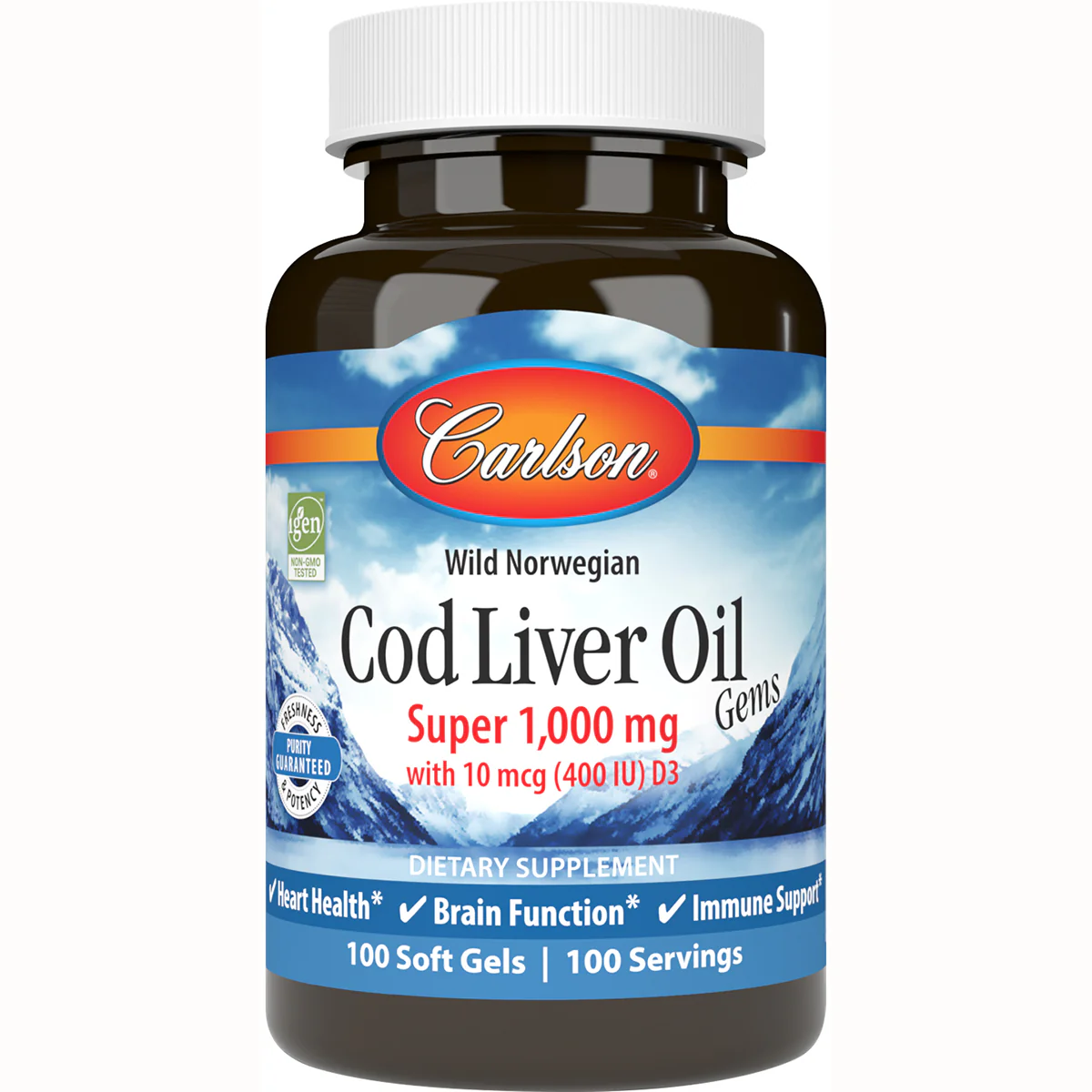 Wild Norwegian Cod Liver Oil Gems
