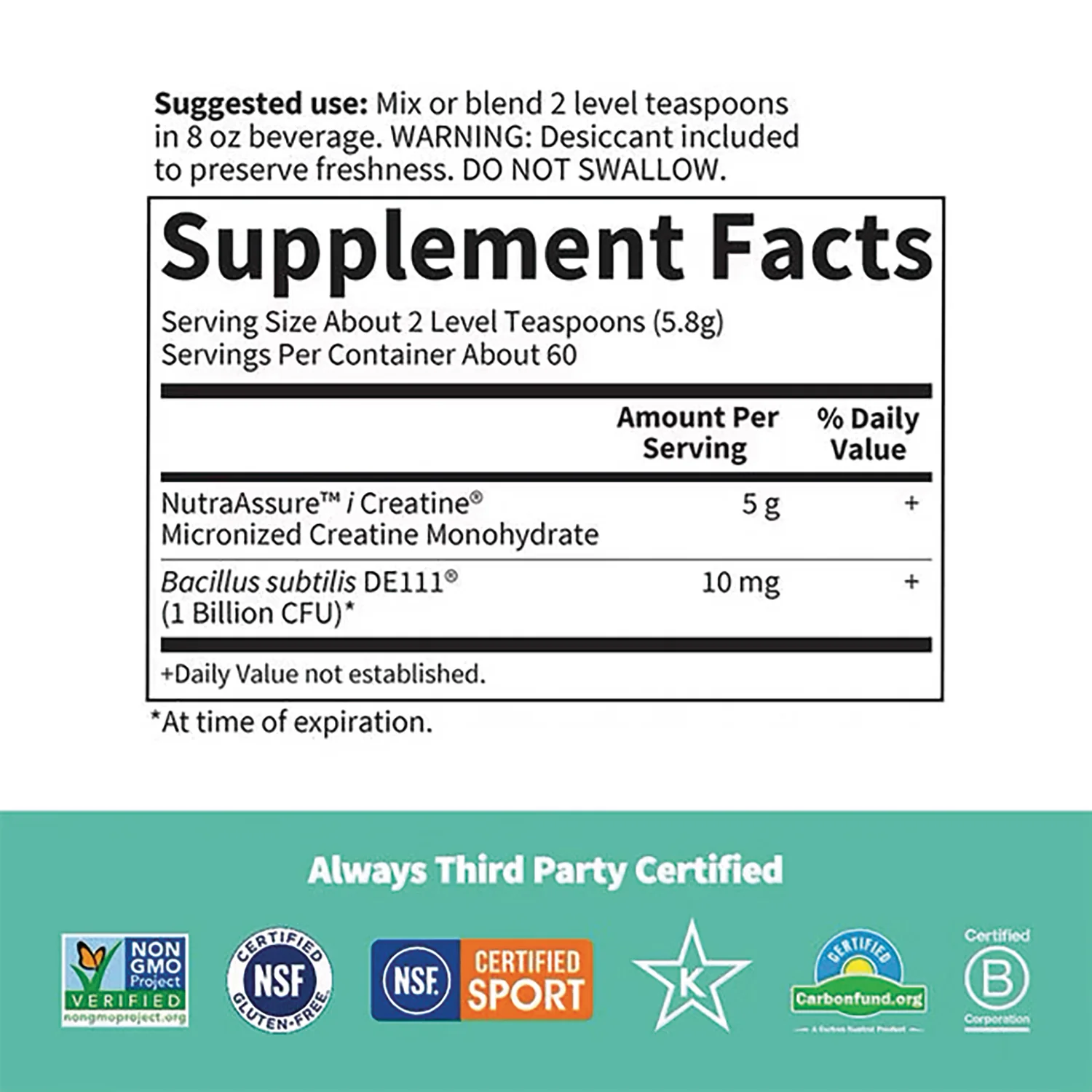 SPORT Creatine Monohydrate + Probiotics - Unflavored - Image 2
