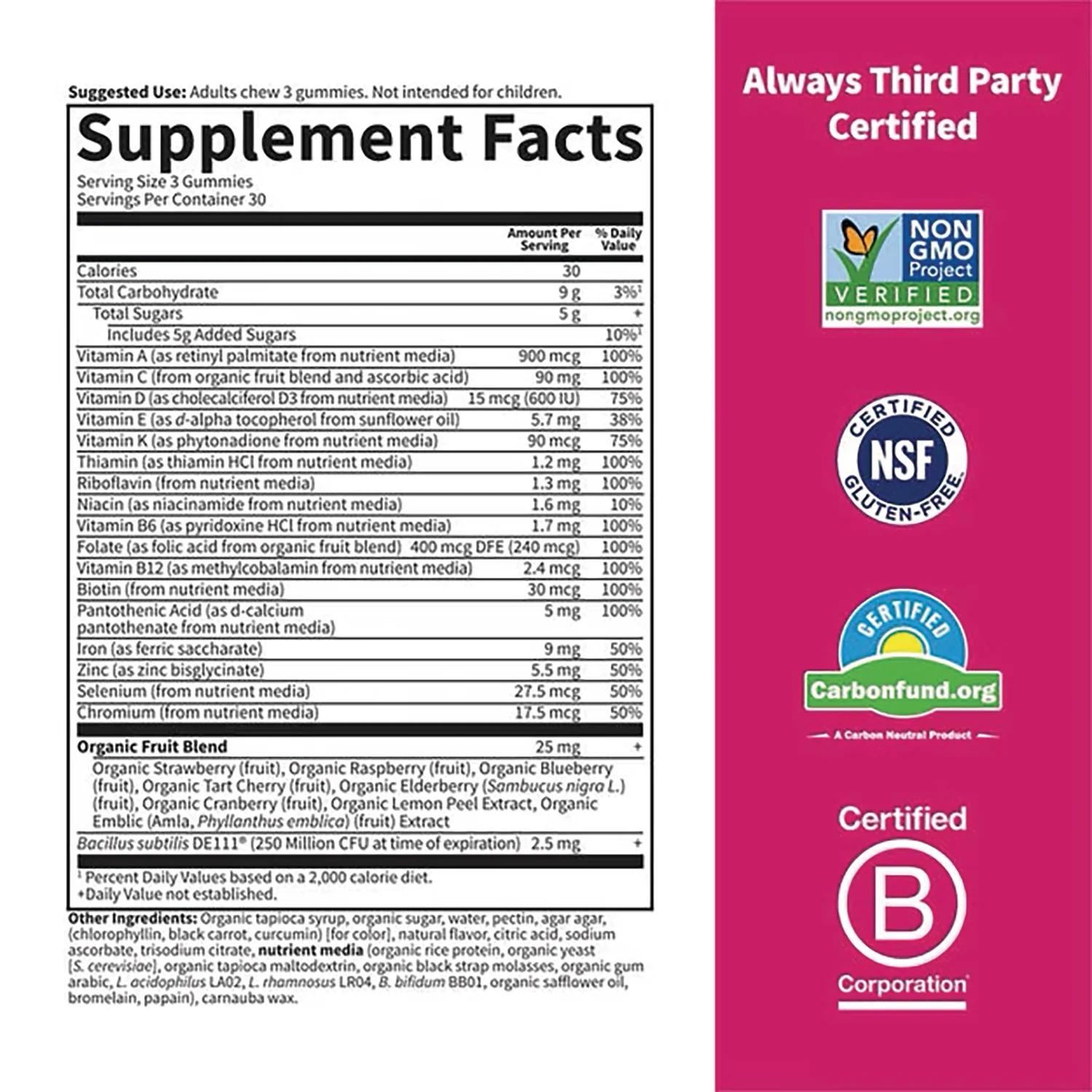 Vitamin Code Womens Multi with Iron Gummies - Cherry - Image 2