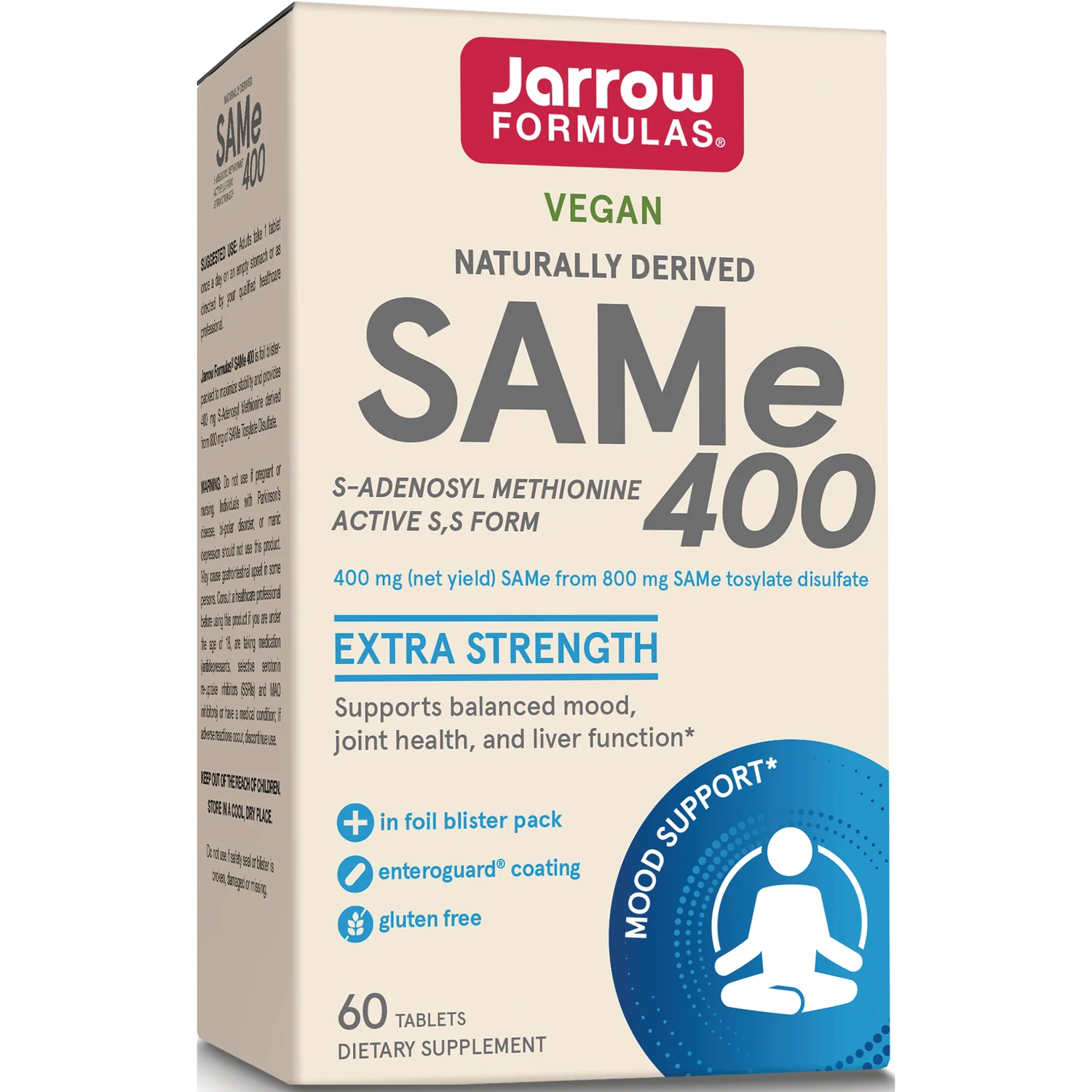 Vegan Naturally Derived SAMe 400 Extra Strength