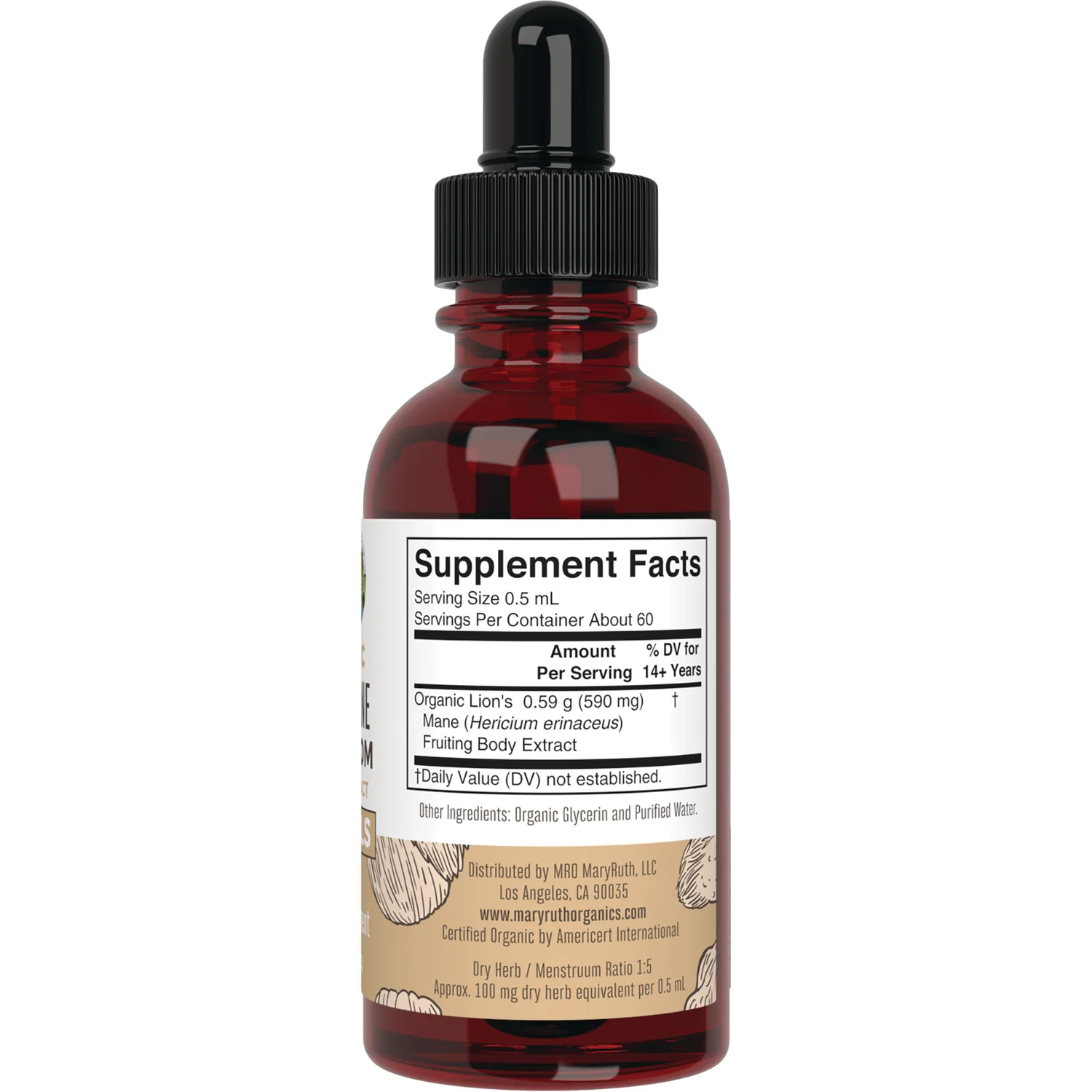 Organic Lion's Mane Mushroom Liquid Extract - Image 2