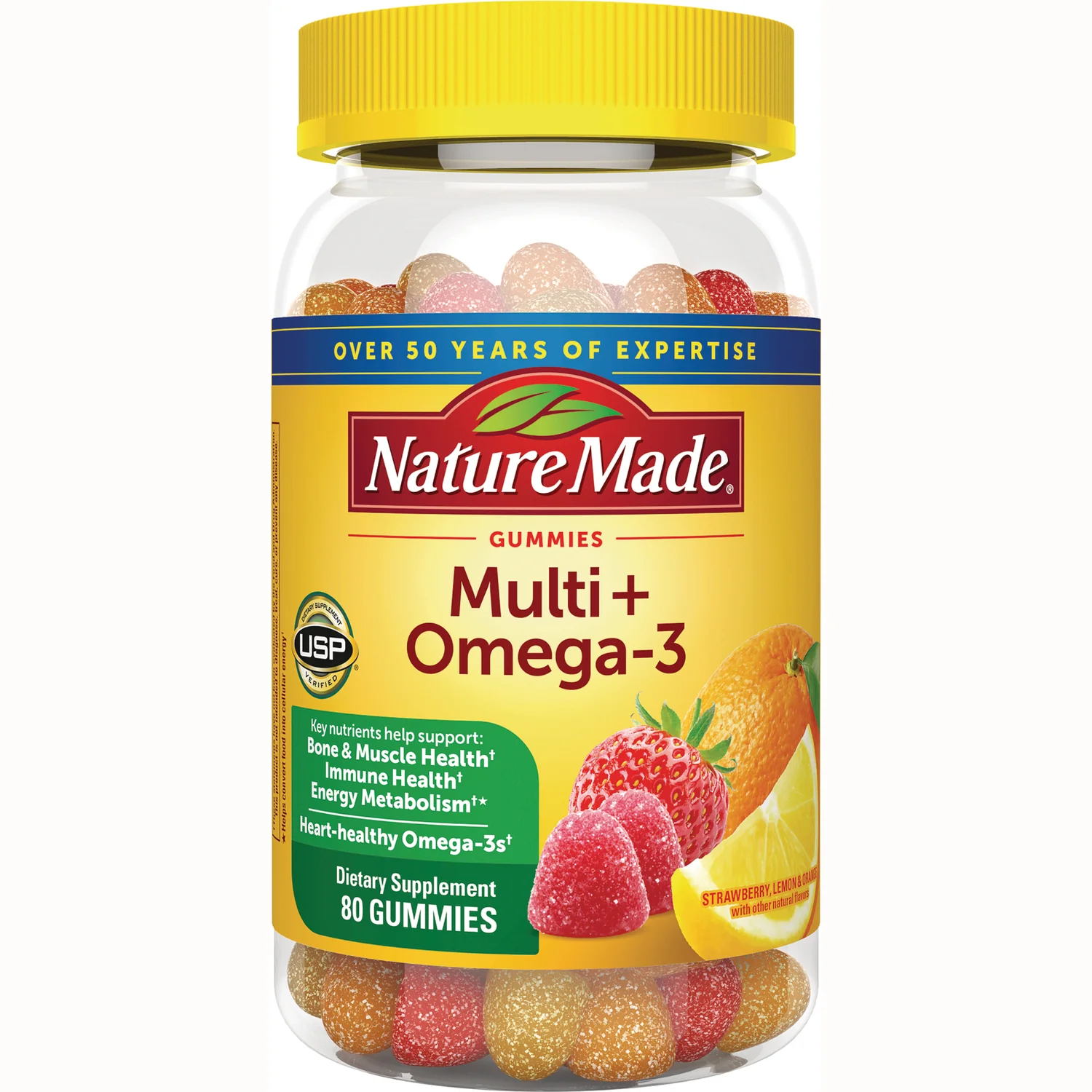 Multi + Omega-3 Gummies - Strawberry, Lemon & Orange - Image 2