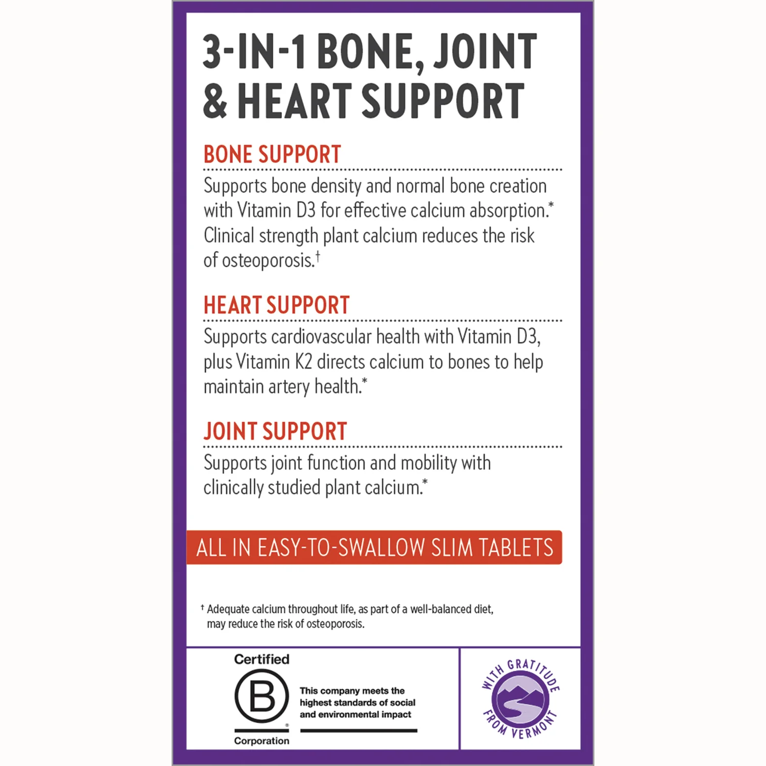 Plant Calcium Bone Strength Take Care - Slim Tablets - Image 4