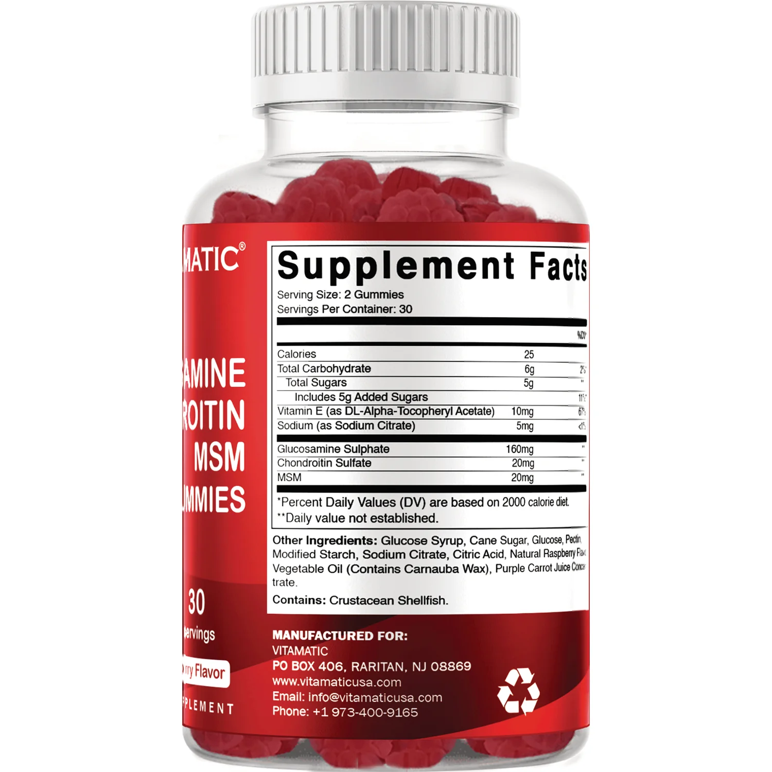 Glucosamine Chondroitin MSM Gummies - Raspberry - Image 2