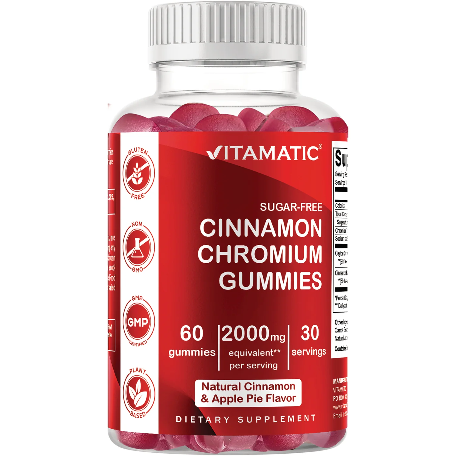 Sugar Free Cinnamon Chromium Gummies - Cinnamon & Apple Pie